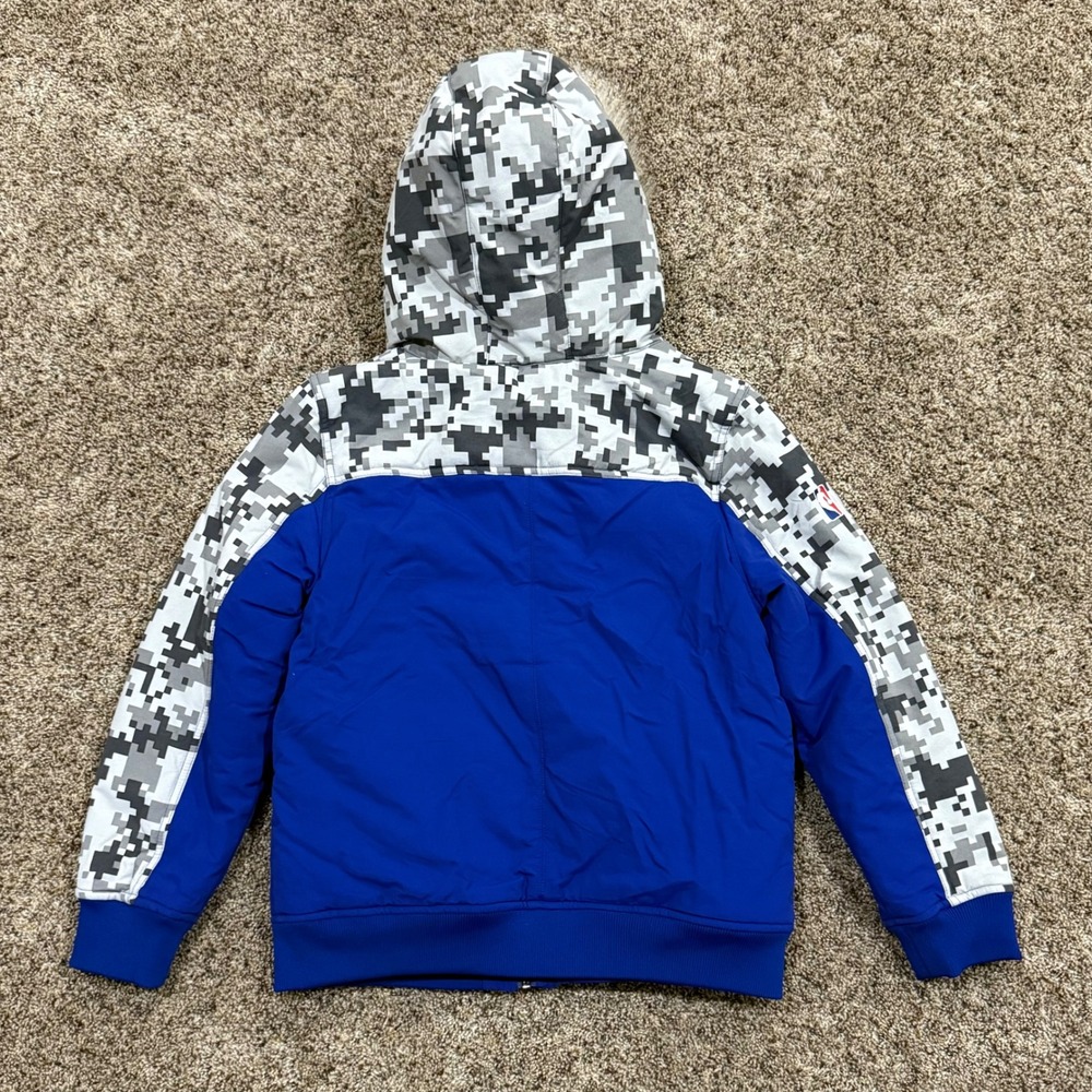 NEW Golden State Warriors Royal Camo Hoodie Full-Zip Jacket Size Youth M 10/12 - Picture 10 of 10